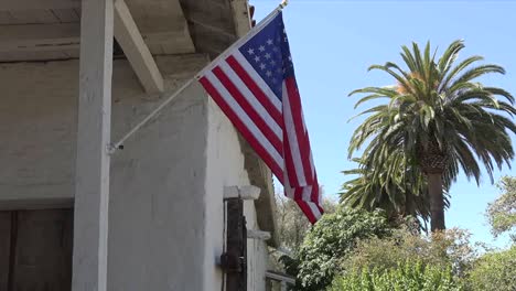 California-Fremont-Mission-San-Jose-Building-With-Flag-Tilt-And-Zoom